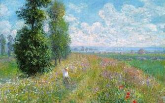 Claude Monet Wallpaper Meadow With Poplars Art