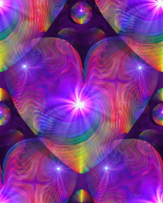 Chakra Heart Energy Art Reiki Rainbow Swirl Psychedelic