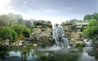 Japan Digital Waterfall Wallpaper HD
