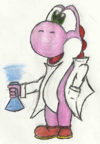 Pink Yoshi Of Science By Pondapichu