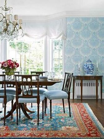 Farrow And Ball Lotus Wallpaper Is Wonderful In Blue With This