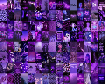 Boujee Purple Wall Collage Kit Wallpaper