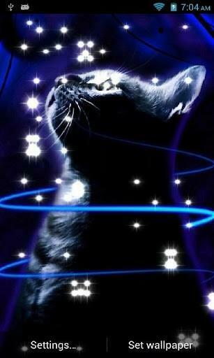 Bigger Glitter Neon Cat L Wallpaper For Android Screenshot