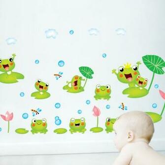 Cute Christmas Cartoon Wallpaper Animal Kids Bedroom Wall