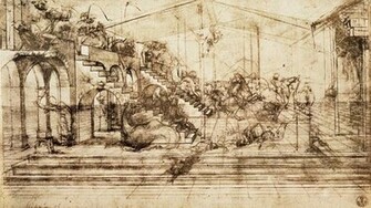Image Leonardo Da Vinci Background Perspective Sketch For The