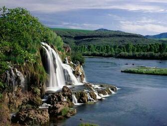 Landscape Fall Creek Falls And Snake River Idaho Nature Wallpaper
