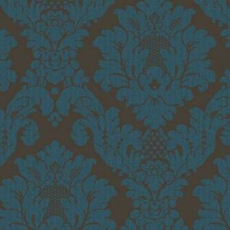 Details About Da Vinci Aqua Damask Wallpaper Sample