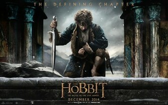 This High Res Desktop Wallpaper Of Bilbo Kneeling With Sting Hobbit