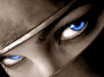 Blue Eyes From A Beautiful Samurai Girl