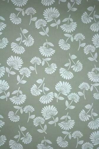 Modern Grey And White Floral Wallpaper Retro