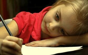 Baby Girl With Pencil X Close