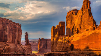 Courthouse Towers Arches National Park Utah United States UHD 4k