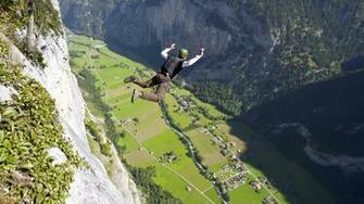 Base Jumping Widescreen HD Wallpaper