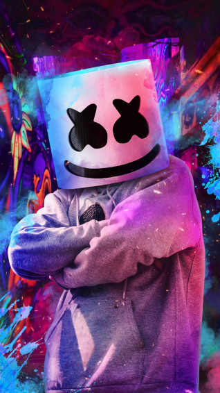 Colorful Marshmello HD iPhone Wallpaper