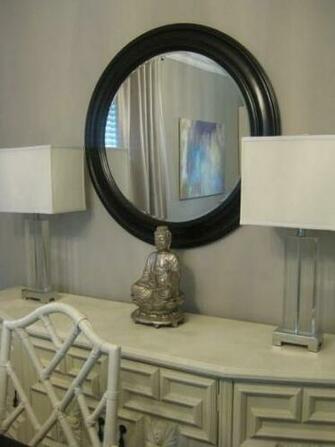 Transitional Dining Room Benjamin Moore Stone Harbor Wallpaper
