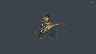 T Rex On Bicycle Wallpaper Funny