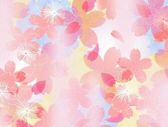 In Japanese Style Sweet Flower Pattern Design Wallpaper