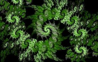 Green Contrast Swirl Fractal Wallpaper