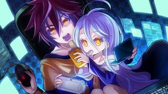 Sora And Shiro Playing Computer Game No Life Anime 3z