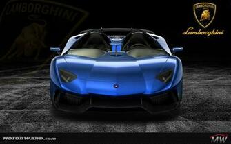 Thumbs Lamborghini Aventador J Blue Front Wallpaper Motorward