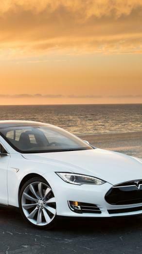 White Tesla Model S Wallpaper iPhone