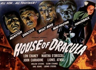 House Of Dracula Vintage 1940s Movie Posters Wallpaper Image