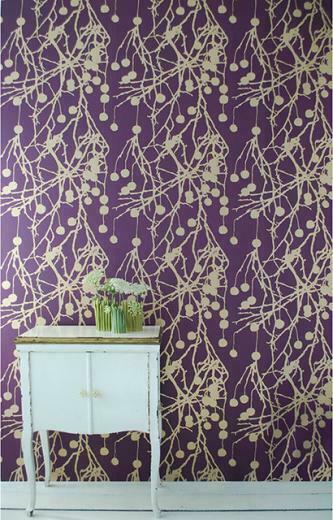 Ferm Living Treebomb Wallpaper Purple Modern By
