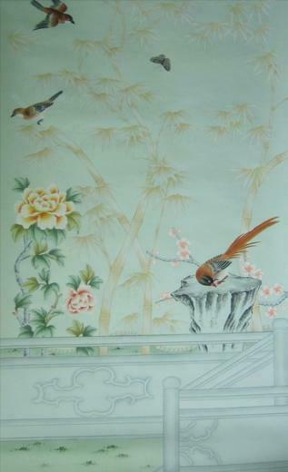 Chinese Wallpaper Chinoiserie Silk Hand