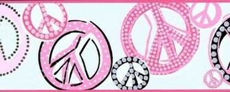 Peace And Love Glitter Wallpaper Border