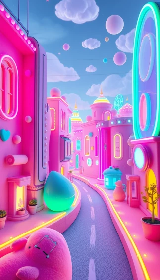 Aesthetic Cute Neon Wallpaper