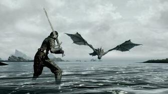 Wallpaper A Day Skyrim Fight Dragon