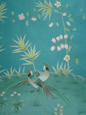 Chinese Wallpaper Chinoiserie Silk Hand