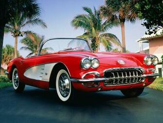 Wallpaper Classic Sports Cars Chevrolet Corvette Red