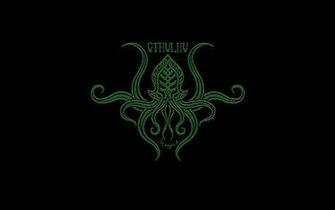 Cthulhu Call Of Logos Simple Background Black
