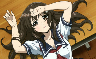 Brunettes School Uniforms Brown Eyes Anime Girls Niimi Haruka