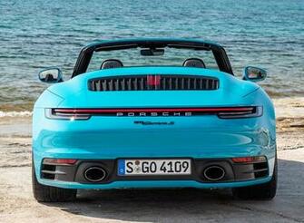 Porsche Carrera S Cabriolet Color Miami Blue Rear