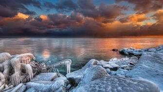 Winter Sunset HD Wallpaper For iPhone