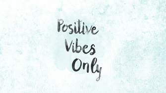 Mint White Watercolour Positive Vibes Only Desktop Wallpaper
