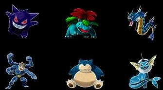Gyarados Machamp Pokemon Snorlax Black Background