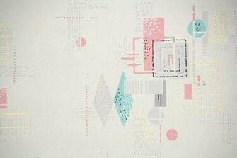S Vintage Wallpaper Aqua Pink And Gray Mid Century Geometric On