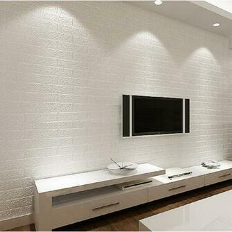 Pure White Brick Wallpaper 3d Wall Paper Faux Exposed