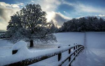 Winter Home Fence Wallpaper