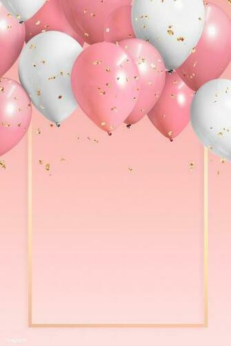 Premium Illustration Of Golden Frame Balloons On A Pink