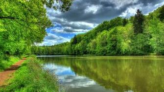 Green Forest River Way Hessen Desktop Pc And Mac Wallpaper