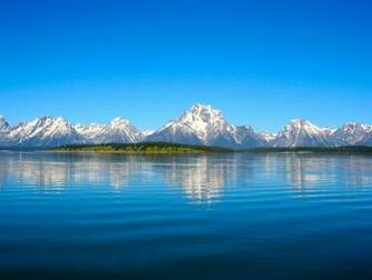 Clear Blue Sky Lake Mountain Desktop Pc And Mac Wallpaper