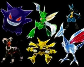 Pokemon Gengar Lucario Houndoom Scyther Kadabra Skarmory