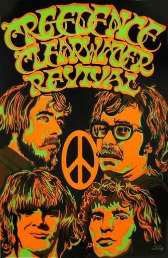 Vintage 1960s Creedence Clearwater Revival Aka Ccr Black Light