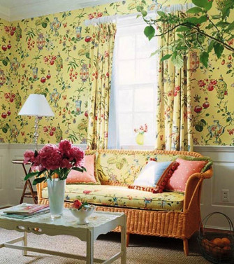 Floral Wallpaper Living Room