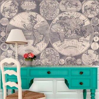 Swag Paper Map Of The World Self Adhesive Wallpaper Paint Home