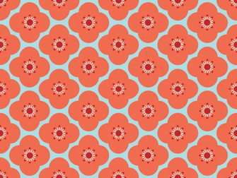 Coral And Blue Colored Wallpaper Bloom Clouds